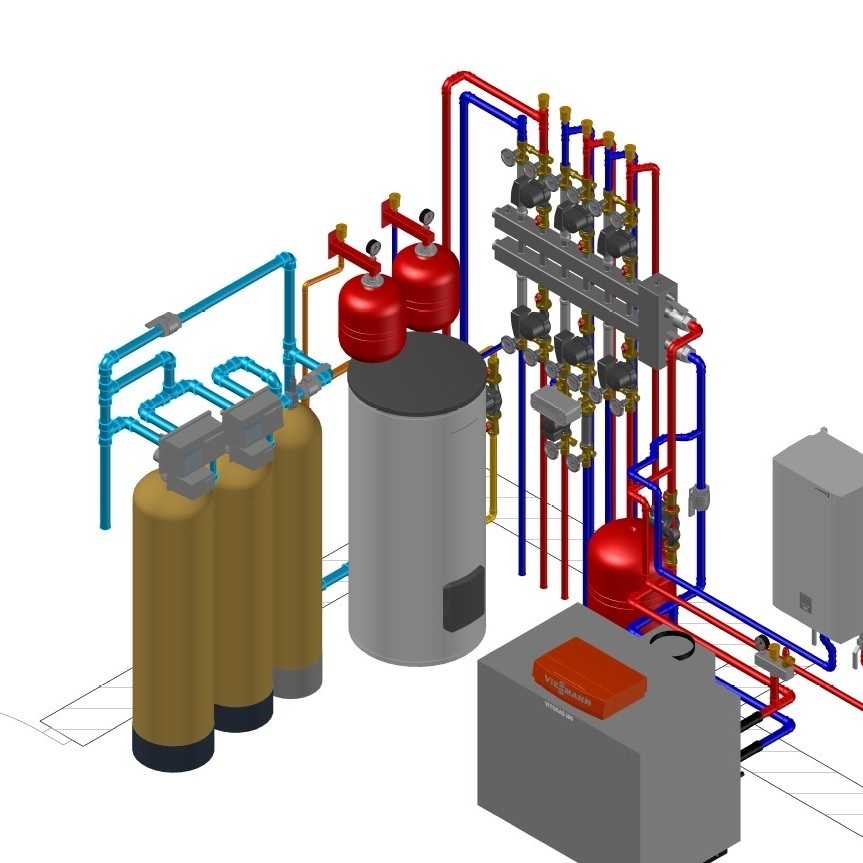 Проект котельной с напольным газовым котлом 60 кВт