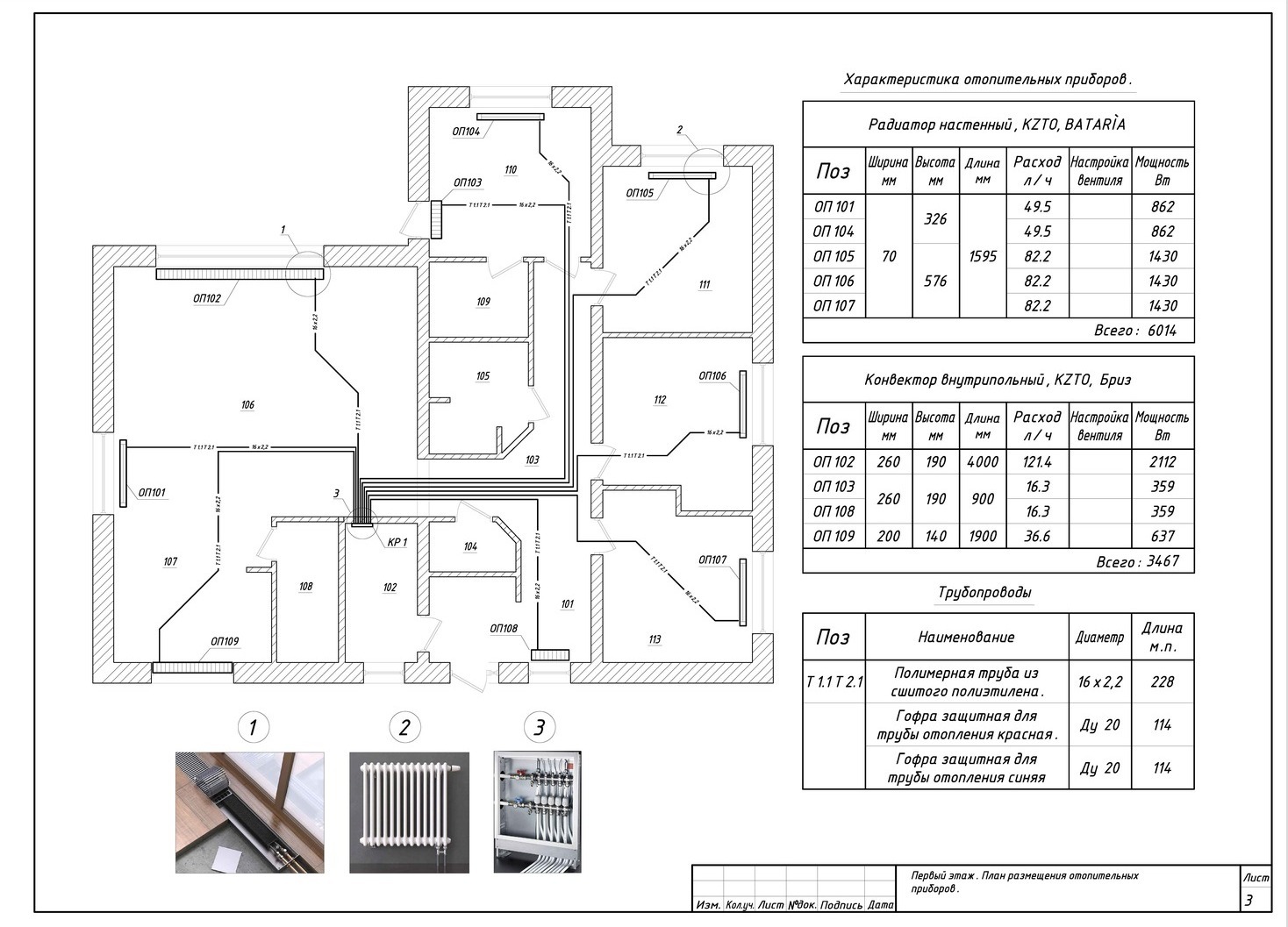 Планировка отопления